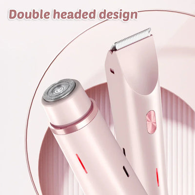 Bikini Epilator For Women Dual Head Electric Razors Portable Wireless Hair Remover Smoothes Silky Wet/Dry Face Body Epilator