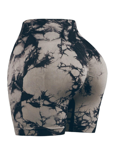Women's Tie-Dye Yoga Shorts Leggings For High Waist