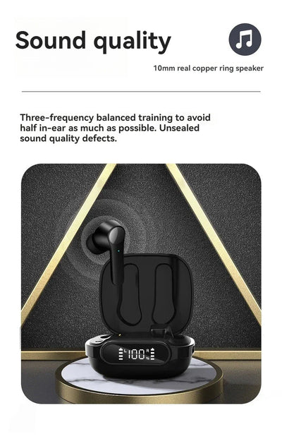 Wireless Earbuds 5H Playtime - In-Ear Noise Cancelling Earphones IPX7 Waterproof for Workout, SecureFit Ear Wings