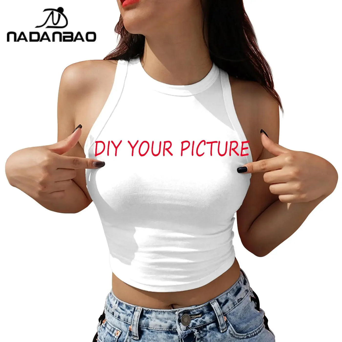 Custom Women Crop Top DIY Photo or Text Sexy Sleeveless