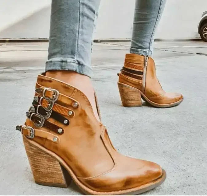 Women Fashion Boots Female Waterproof Short Boots High Heels Slip on Unisex Ankle Winter Boots Plus Size 43 Botas Femininas 2024
