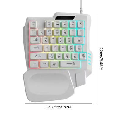 35 key Gaming Keyboard Single Hand Usb Wired One Handedly RGB Backlight Mini Keyboard for Gamer Laptop Desktop PC