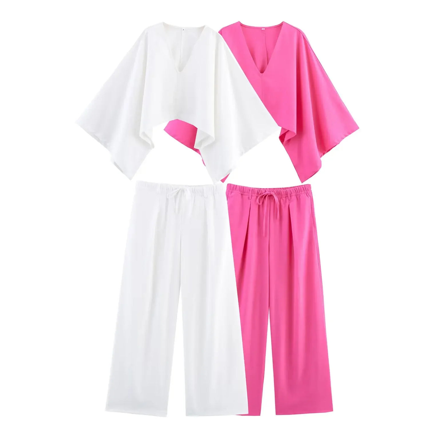 Women's asymmetrical V-neck design linen top