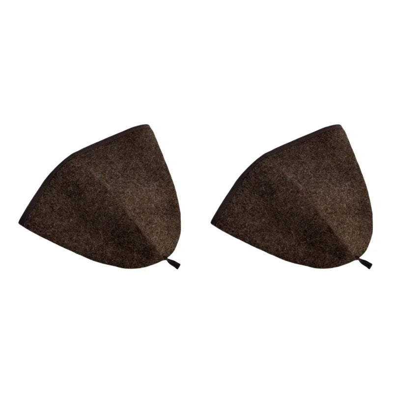 2PCS 3mm Thick 100% Wool Sauna Hats to the Sauna With Steam for bath and sauna acessories wool