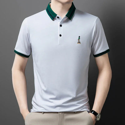 Designer Brand Men's Polo Shirt Lapel Cartoon Person Embroidery Short-sleeve Seamless T-shirt Summer Business Golf Menswear Top