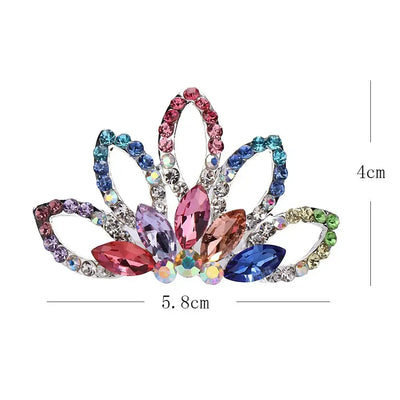 Wedding Jewelry for Girls Kids Gift Gem Princess Hairpin Tiara Crown Hair Comb Flower Crystal Rhinestone Hair Jewelry