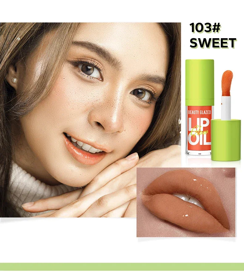Beauty Glazed Rare Bright Lustrous Lip Essence Moisturizing Shine Shimmer Plumping Lip Tint  Care Oil Gloss for Lip Enhancement
