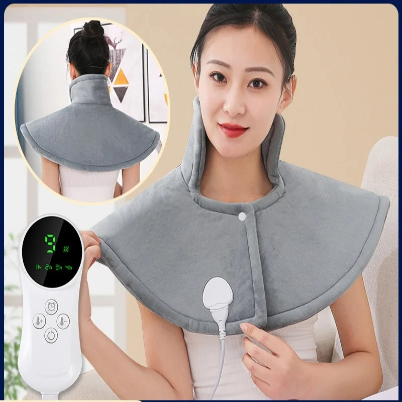 Thermal Blankets Hot Compress Heated Shawl for Shoulder Back Neck Body Grey Electric Heating Pad for Office Home Warmer Mat