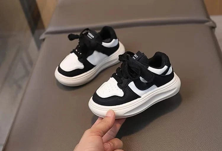 Children's Sports Shoes Girls 2025 Spring Autumn New Leather Shoes PU Leisure Soft Soled Boys Sneakers Baby Girl Casual Shoes