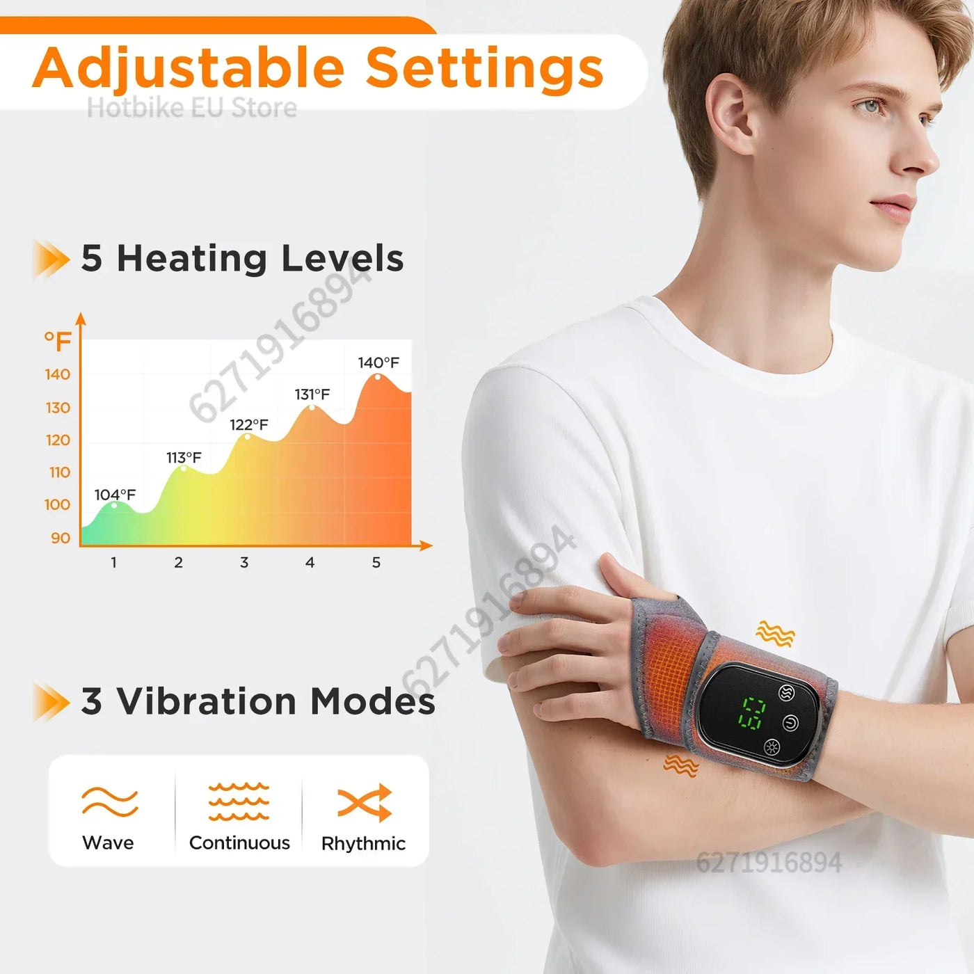 Electric Heating Neck/Wrist/Ankle Brace Massager USB Rechargeable Hot Compress Vibration Massage Cervical Hand Foot Muscle Relax