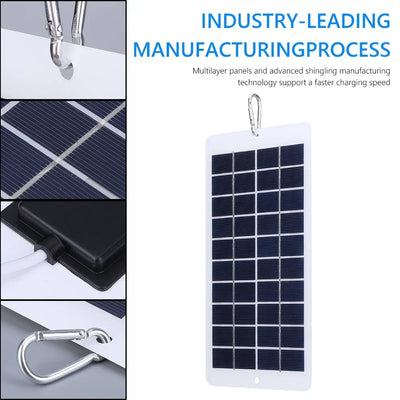 20W 5V Portable Solar Battery Charger Type-C Solar Panel Mobile Power Supply Lightweight Courtyard Lighting With 3-meter Cable