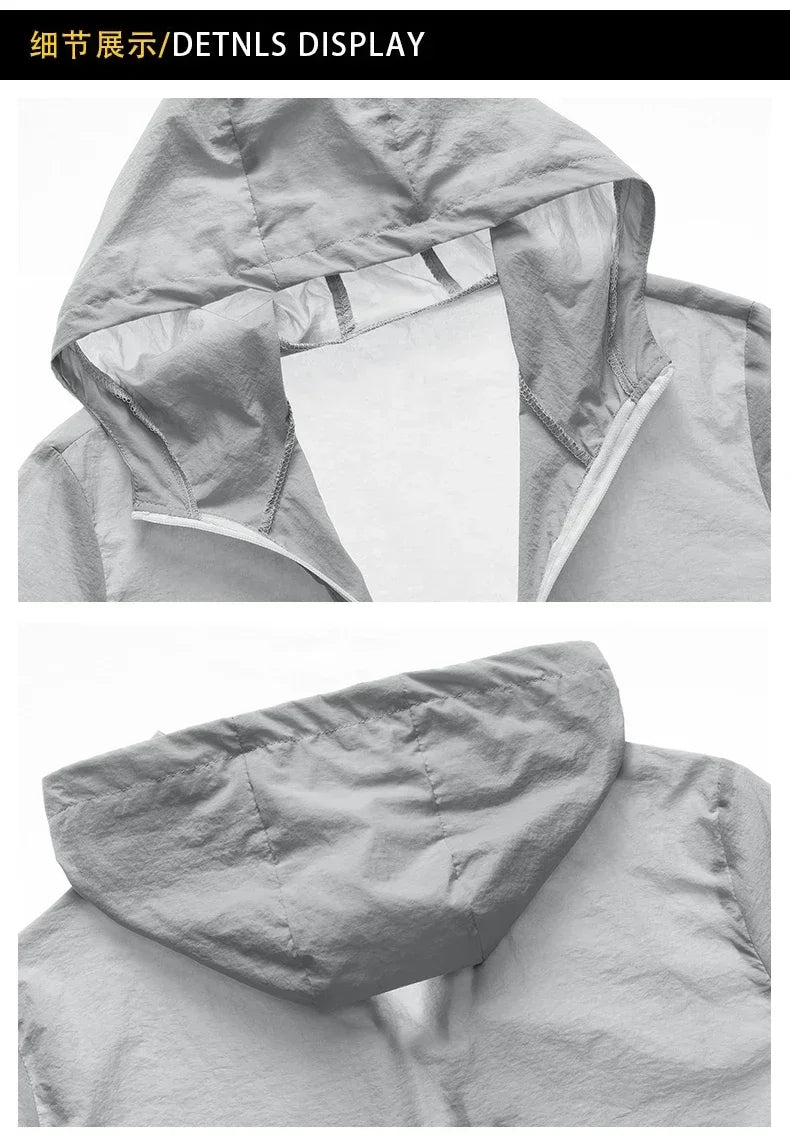 New Summer Hooded Jacket Men Women Waterproof Sun Protection Clothing Fishing Hunting Clothes Quick Dry Skin Windbreaker Coats