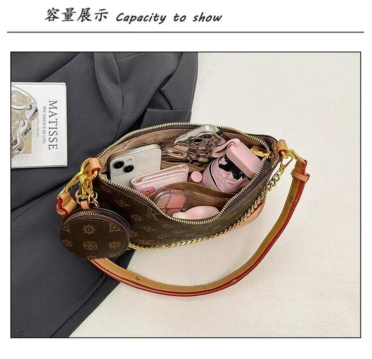 Famous designer elegant handbags leather for women ladies crossbody shoulder bag classic popular and lightweight