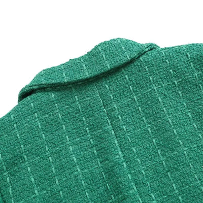 Green Double Breasted Women's Blazer, Beige, Black, Red Women Suit Jacket, Spring Vintage Female Coats