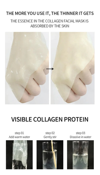 Bio-Collagen Face Mask Deep Moisturizing Overnight Mask Collagen Protein Hydrogel Soft Gel Mask Brightening Firming Skin Care