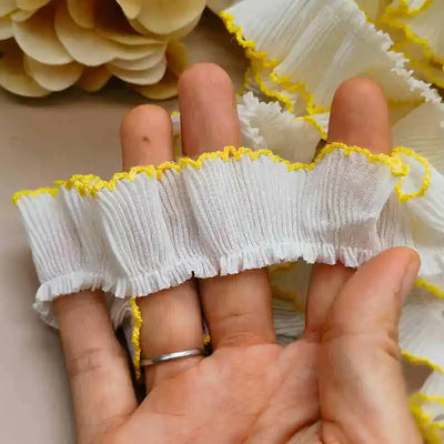 4M/lot 3cm Wine red/pink/Beige Chiffon Pleated Lace Dog Tooth Ruffle Lace Trimming for Dress Pet Cloth Home Decoration X1496