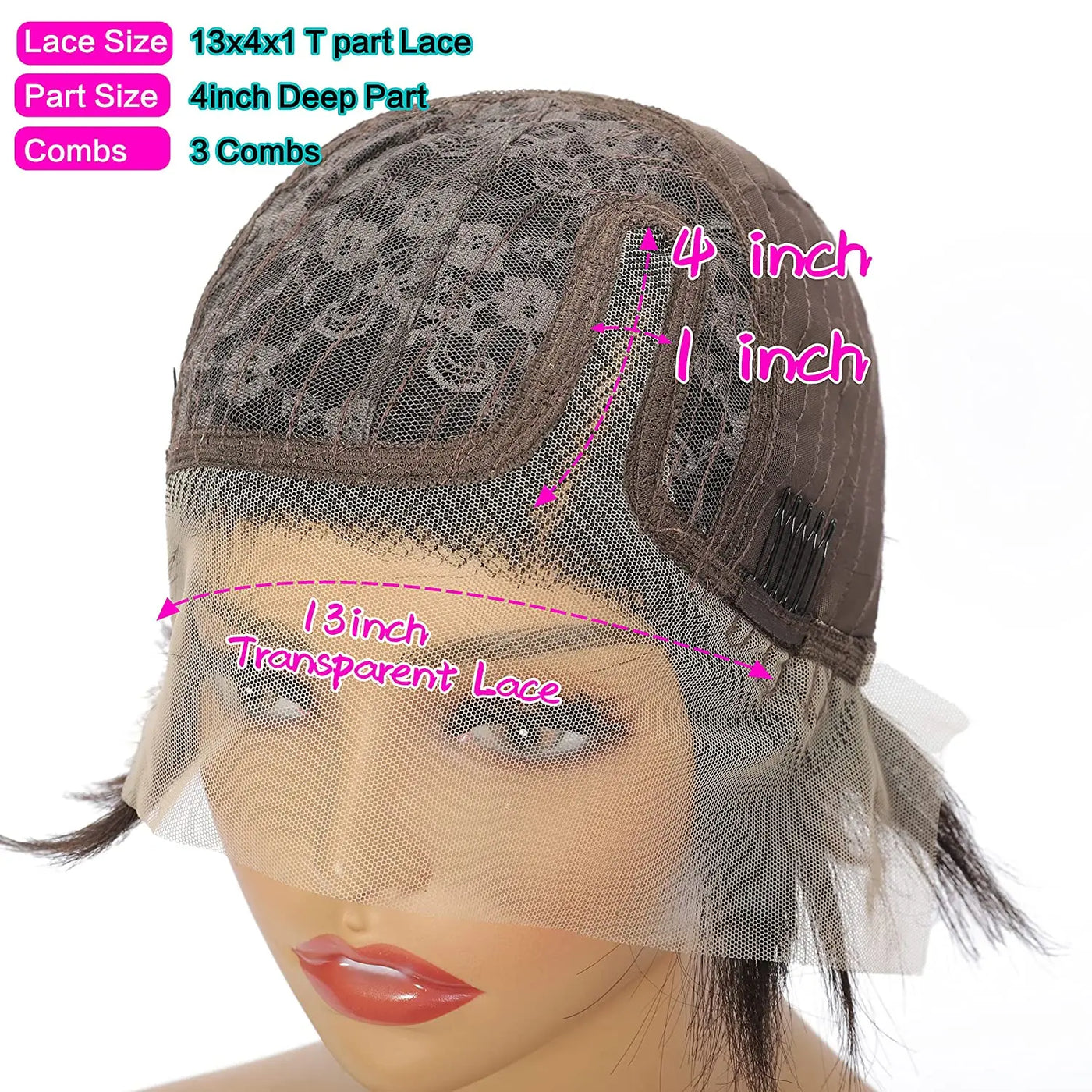 Human Hair Wigs Short Straight Bob Wig T Part Transparent Lace Wig For Women Preplucked Hairline Pixie Cut Wig Perruque Femme