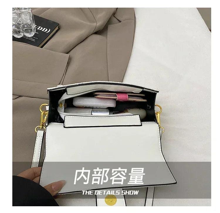 Modern minimalist leather shoulder bag - designer ladies handbag for work shopping and special occasions