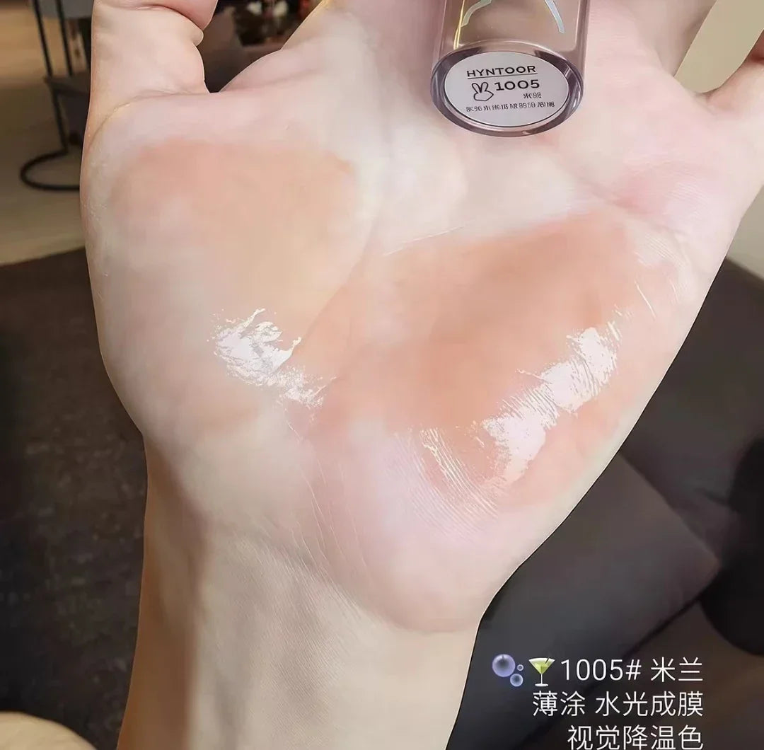 HYNTOOR Lip Gloss Shiny Shimmer Mirror Hydrating Moisturizing Water Shine Lipstick Nourishing Care Dewy Lip Makeup