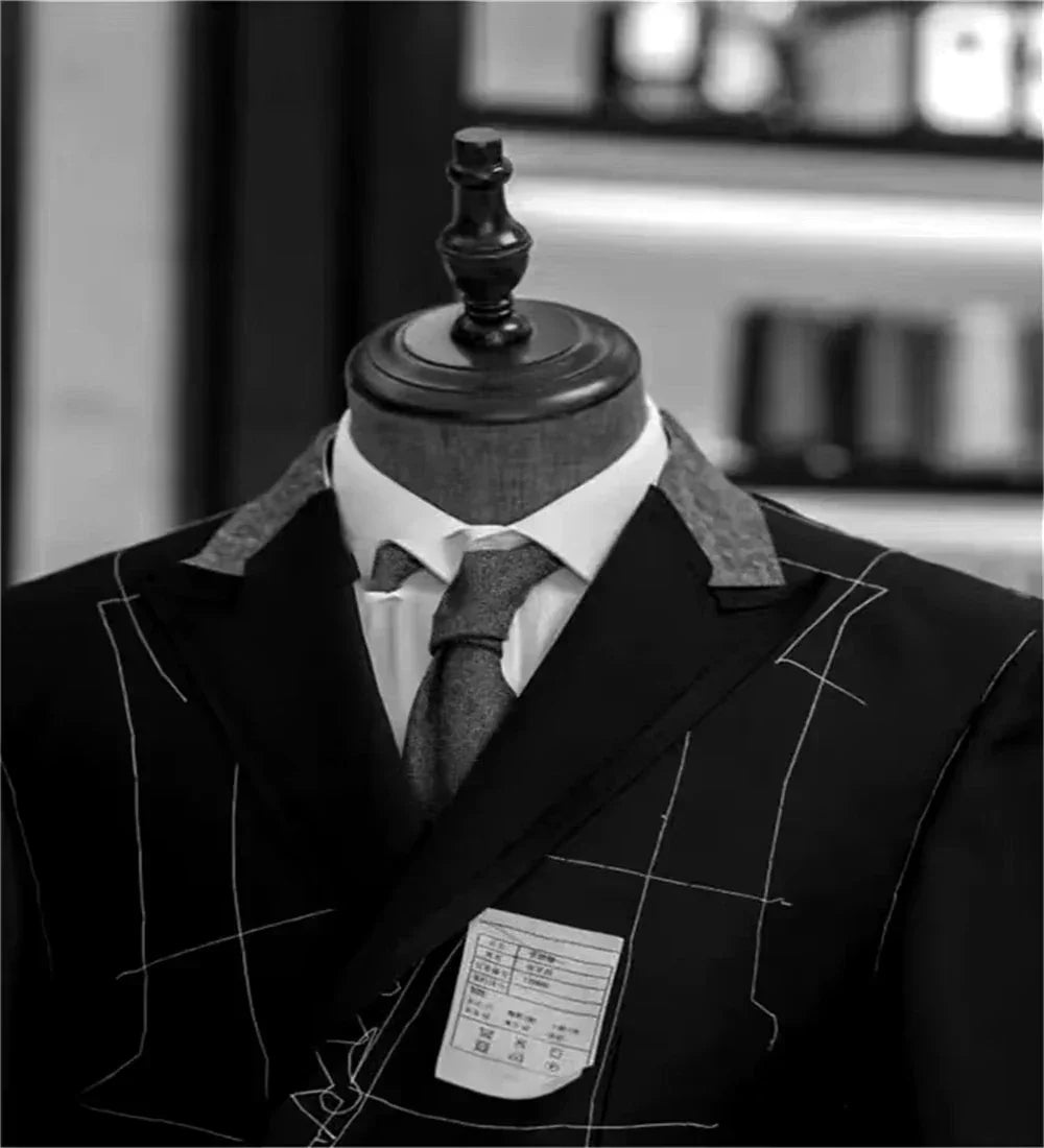 XS-6XL Men's Black Suit Pants Gold Leather Trim Casual Male Formal Business Office Pants Elastic Straight Formal Trousers