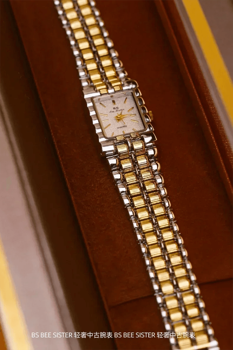 Luxury ladies’ watch retro elegant gold silver small square high quality watchchain gift watches for women