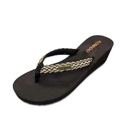 Fashion Clip Toes Flip Flops Women Wedge Sandals Summer Casual Beach Slippers Waterproof 5cm Platform Sandals Female Footwear