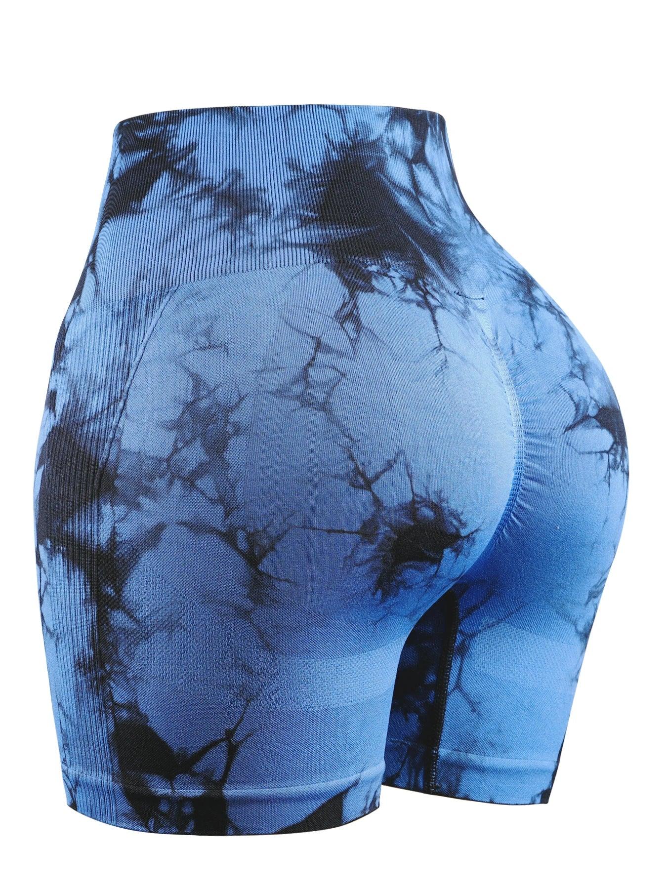 Women's Tie-Dye Yoga Shorts Leggings For High Waist