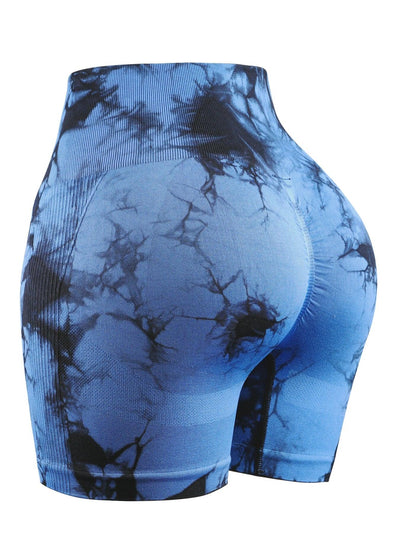 Women's Tie-Dye Yoga Shorts Leggings For High Waist