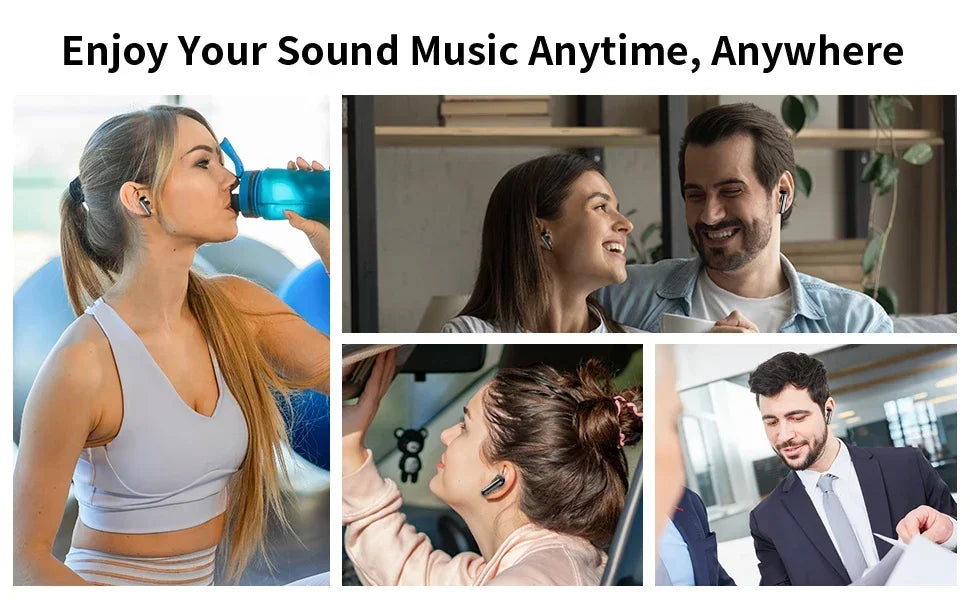 Wireless Earbuds with Bluetooth 5.3, In-Ear Headphones Featuring 4 ENC Mics and 36 Hours of Playtime, LED Display Included.