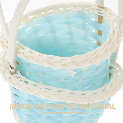 10pcs Mini Plastic Baskets Children Handheld Basket Small Storage Bins Woven Containers Picnic Easter Gift Baskets Home Decor