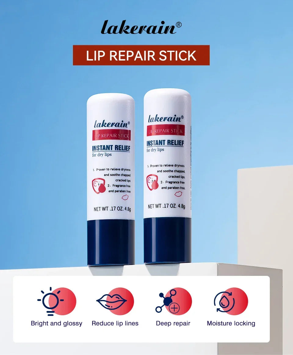 Lakerain Lip Repair Stick 2 Packs Quick Relief Of Dry Moisturizing And Smoothing lip Lines Lip Balm Soothes Chapping Lipstick