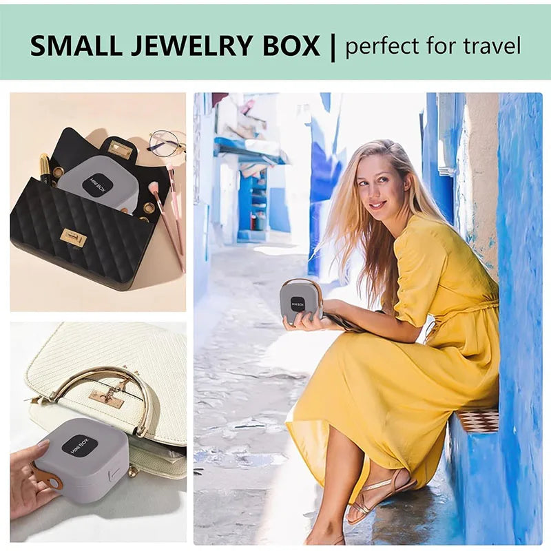 Mini Jewelry Travel Case Portable Traveling Jewelry Storage Organizer Box Women Rings Earrings Necklace Organizer Boxes JT