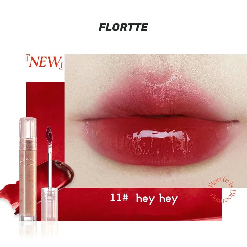 FLORTTE Beauty Lip Lasting Tint First Kiss Series Water Glossy Nice To Meet Chu Blooming Liquid Lipstick Makeup Women Cosmetics