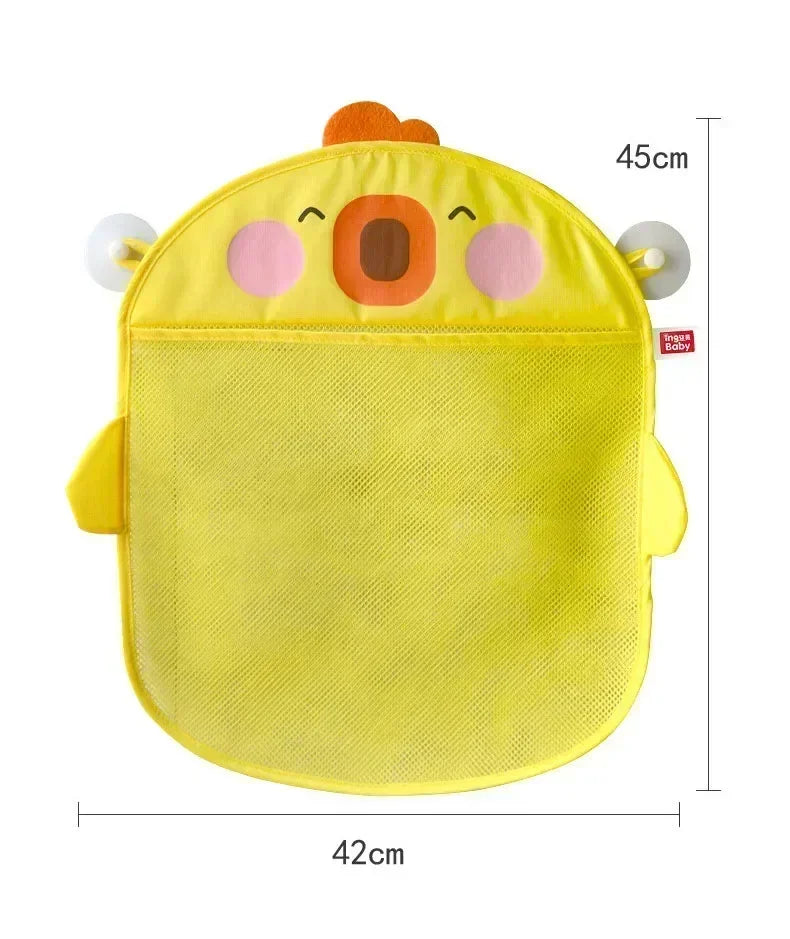 Baby bathroom storage mesh bag children games network bath baskets organization water toys cartoon animal shapes net