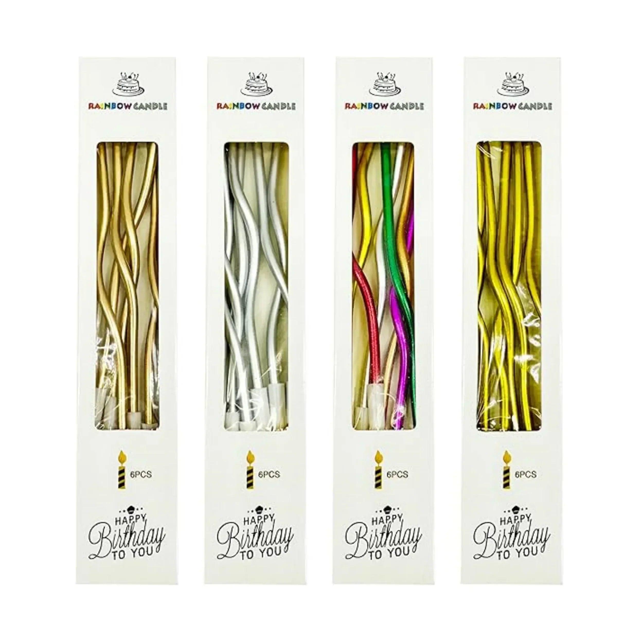 Birthday cake candles smoke-free curved curly coil long for wedding party supplies