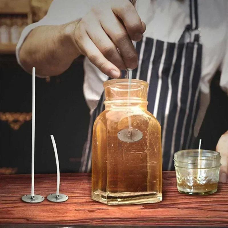 103pcs/set original smokeless candle wicks soy wax core woven cotton kerosene lamp line wood accessories candles making