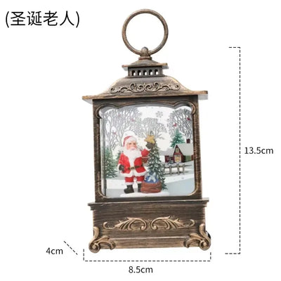 Christmas Snow Lantern Christmas Scene Lighted Snow Globes Swirling LED Snow Globe Christmas Light Up Snow Globe Lantern