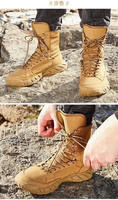 Outdoor Climbing Training Water Resistant High Shoes Hunting Hiking Tactical Boots Men Women Hunting Hiking Desert  Boot
