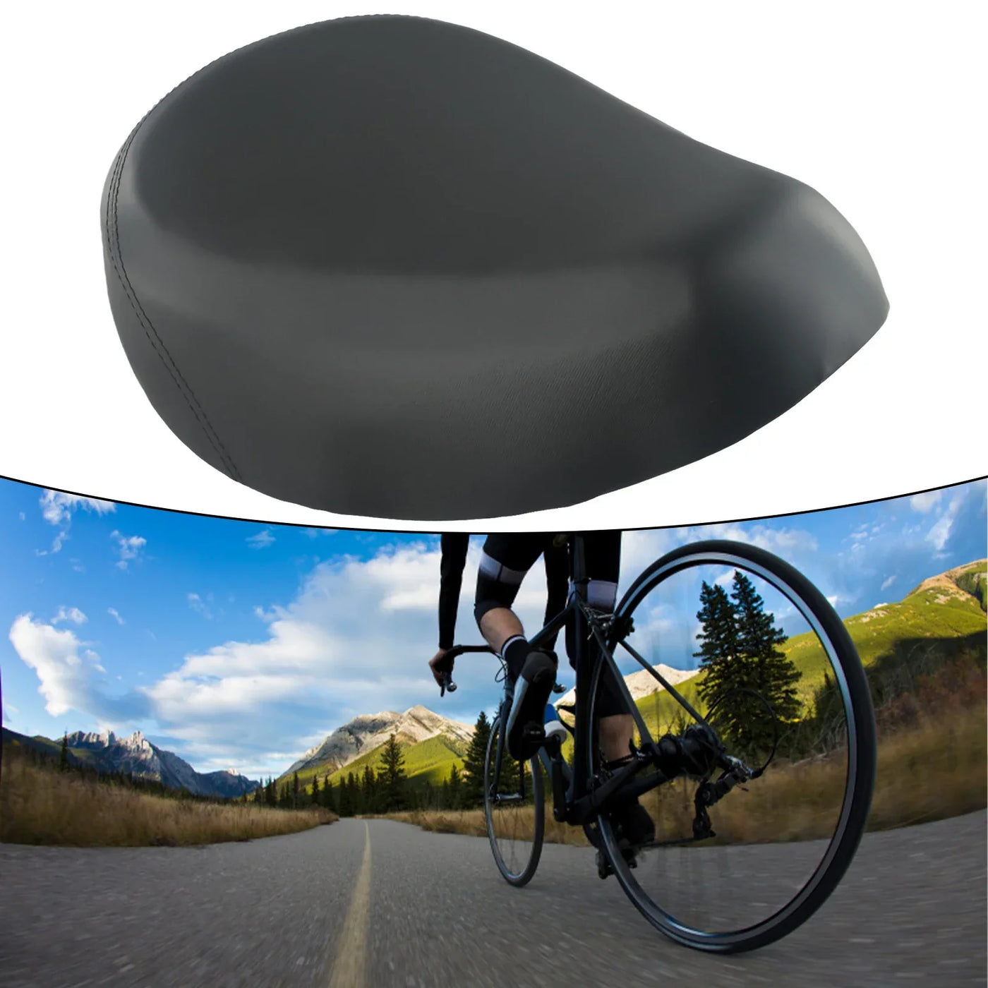1pc Widen Comfy Electric Bicycle Sports Saddle Seat Pad Cushion Dual-Spring E-Scooter Vehicle Bike Saddle Seat Tube Accessories