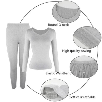 Thermal Underwear Women Autumn Winter Under Layer Clothes New Warm Pajamas Sets for Female 2 Pieces Long John Top Legging