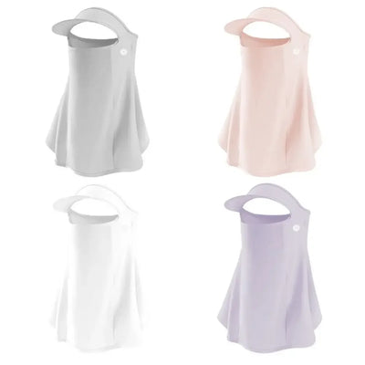 Trendy UPF50+ Sun Protection Mask Breathable Ice Silk Anti-UV Neck Scarf Full Face Neck Protection Sunshade Face Mask Summer