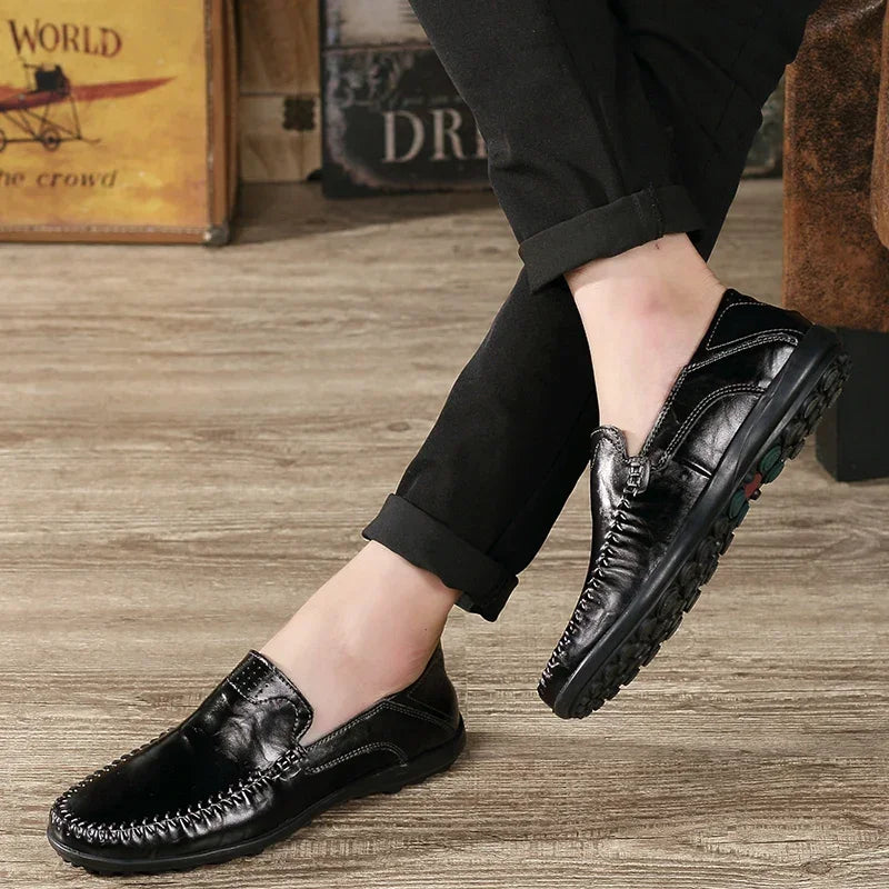 Men Loafers Leather Shoes For Men Casual Shoes Moccasins Breathable Sneakers Men Driving Shoes Comfort Flats