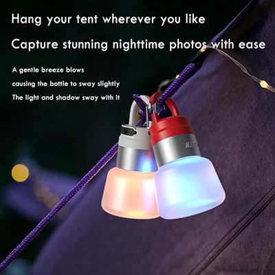 LED Bottle Light Camping Lantern with Flowing Light USB Portable Handheld Hanging Bottle Lamp Outdoor Multi Use