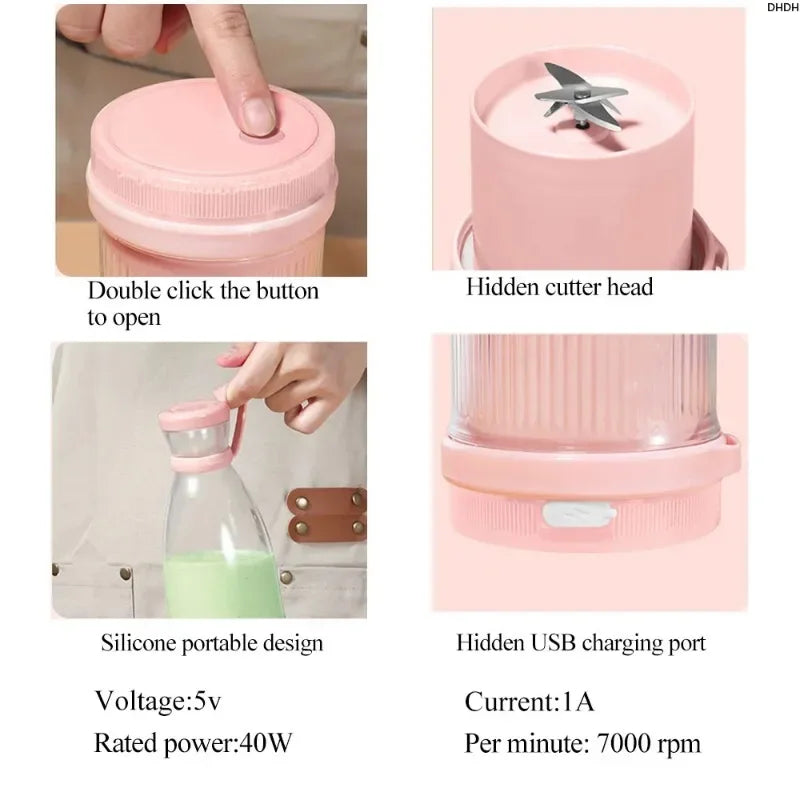 Portable Blender, Portable Blender for Shakes and Smoothies , Magnetic USB Fast Charging Mini Fresh Juice Mixer Bottle