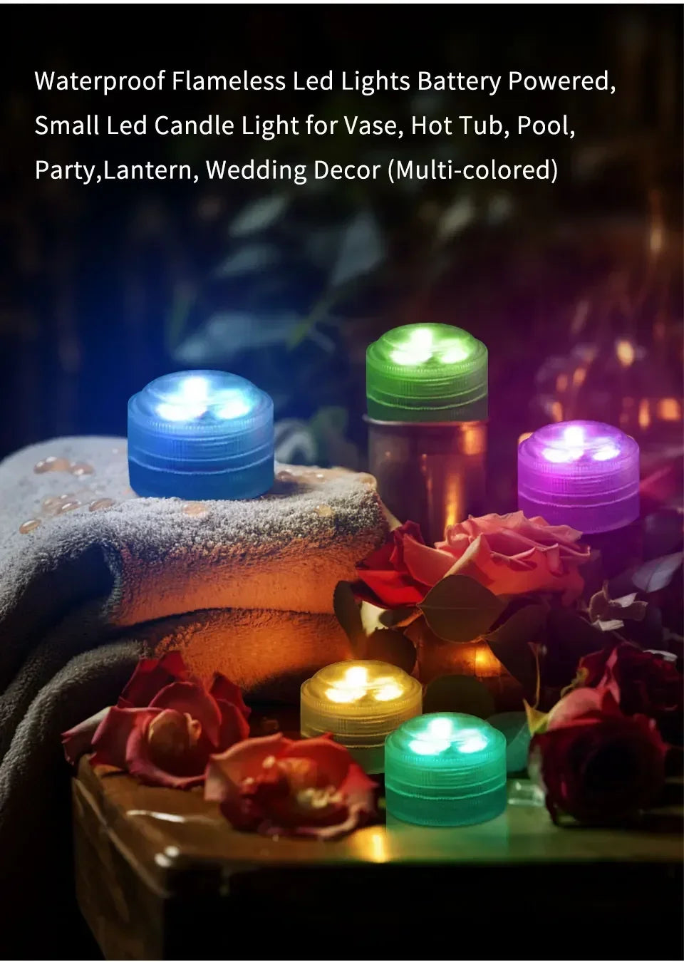 Mini Submersible Led Light Underwater Lights With Remote Control RGB Night Light Pool Light for Pond Bathtub Party Swimming Pool