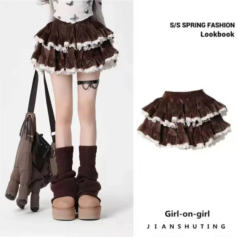 Spring Casual American Vintage A-Line Skirts Women 2000s Y2k Bow Plaid Skirts Korean Fashion Japanese Kawaii Clothing Subculute