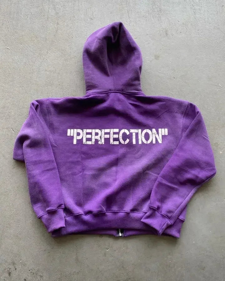 Zipper Hoodie Two Piece Set Hip Hop Digital Print