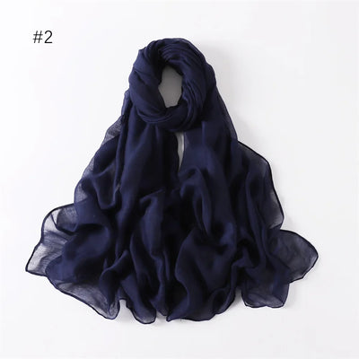 New Cotton Linen Scarf For Women Girls Students Autumn Classic Solid Color Scarves Retro Soft Foulard Viscose Female Wrap Shawls