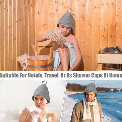 Sauna Hats, Sauna Caps Sauna Hats Sauna Accessories Felt Sauna Cap for Men and Women Home Sauna Steam Cap for Steam Room
