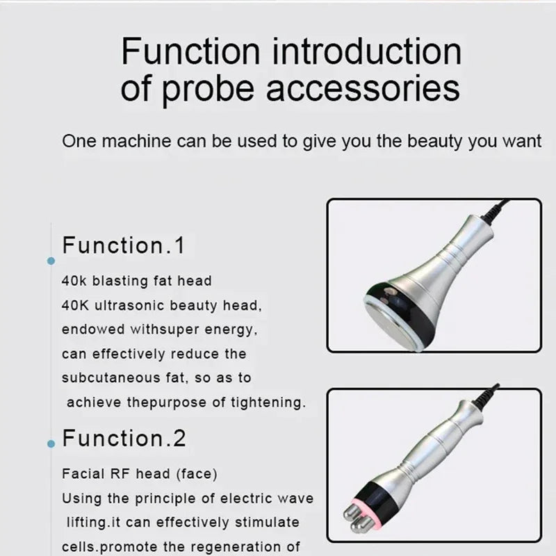 40K Cavitation Machine 4-1 Ultrasonic RF Body Shaping Lose Weight Multipolar Slimming Facial Skin Tightening Lifting Device